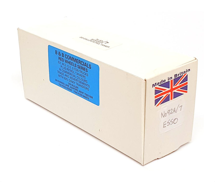 B&B Models 1/60 Scale No.92A/7 - Bedford K 350 Gallon Petrol Tanker - Esso