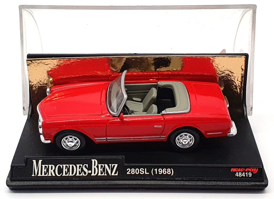 NewRay 1/43 Scale Diecast 48419 - 1968 Mercedes Benz 280SL - Red