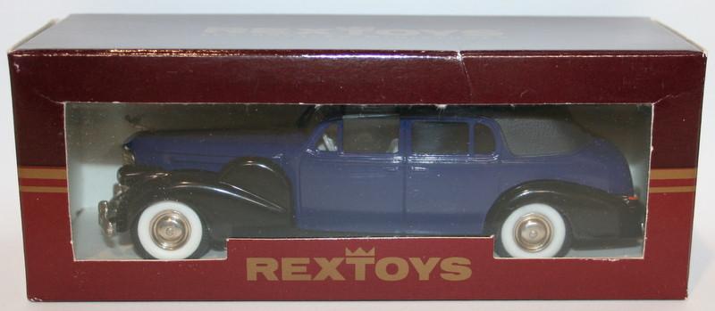 RexToys 1/43 Scale Diecast - 1938-1940 Cadillac V16 Coupe De Ville Open - Blue