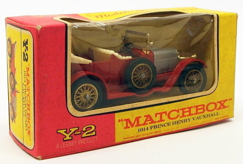 Matchbox Models Of Yesteryear Model Car Y-2 - 1914 Prince Henry Vauxhall - Red
