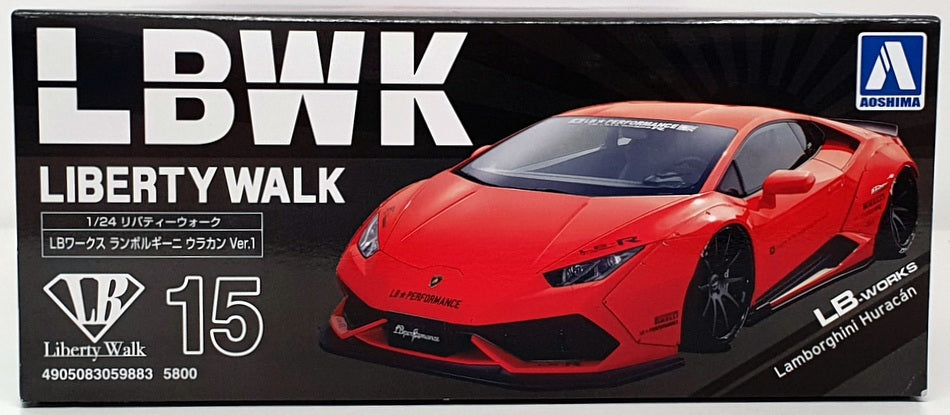 Aoshima 1/24 Scale Unbuilt Kit 059883 - LB Works Lamborghini Huracan
