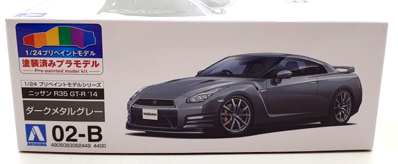 Aoshima 1/24 Scale Model Kit 02-B - Nissan R35 GT-R 2014 - Grey