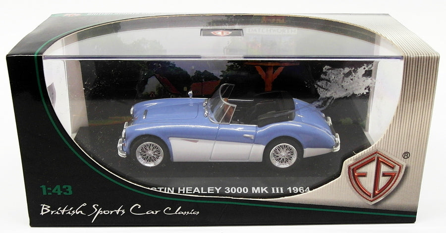 Edison Giocattoli 1/43 Scale 870121 - 1964 Austin Healey 3000 MkIII Blue/White