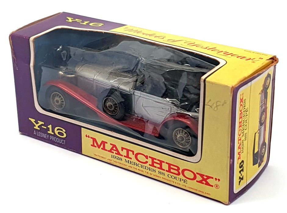 Matchbox Models Of Yesteryear Y-16 - 1928 Mercedes SS Coupe - Silver/Red/Black
