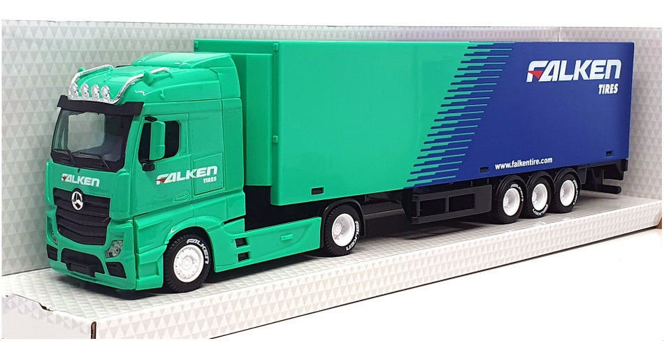 Burago 1/43 Scale 18-31460 - Mercedes Benz Hauler Truck & Trailer - Falken Tires