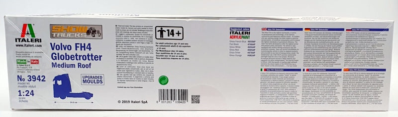 Italeri 1/24 Scale Model Truck Kit 3942 - Volvo FH4 Globetrotter Medium Roof