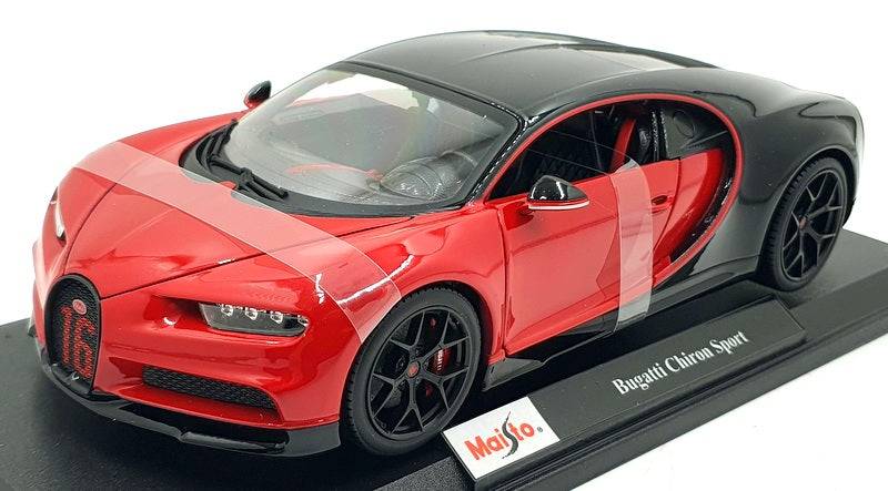 Maisto 1/18 Scale Diecast 46629 - Bugatti Chiron Sport - Red/Black
