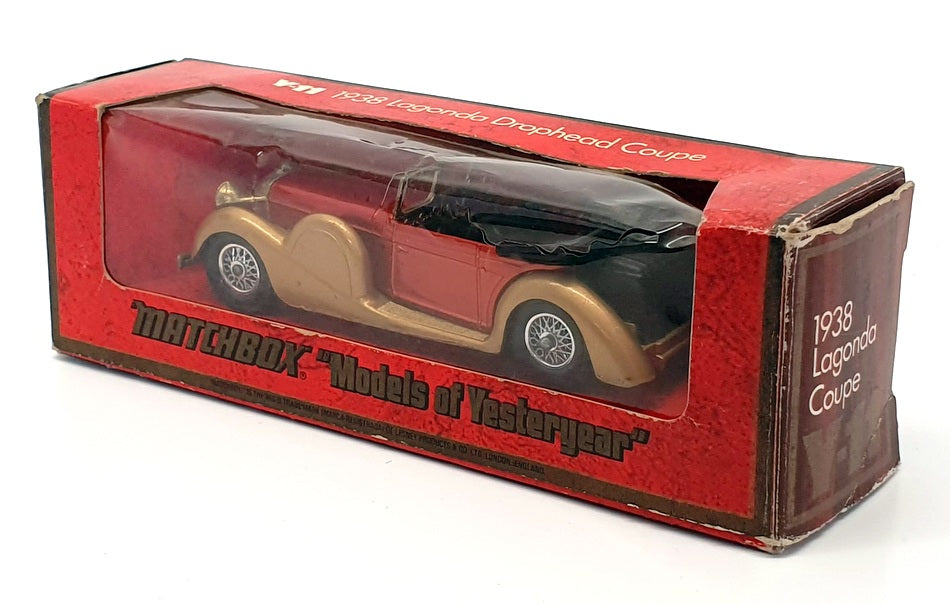 Matchbox Models of Yesteryear Y-11 - 1938 Lagonda D/H Coupe - Met Red/Gold