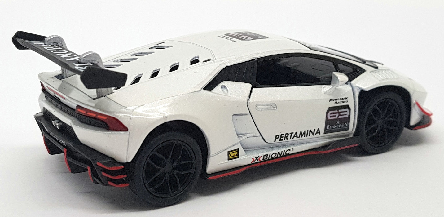 Lamborghini Huracan LP620-2 Super Trofeo - White - Kinsmart Pull Back & Go Car