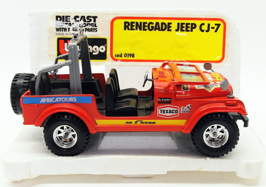 Burago 1/24 Scale Model Car 0198 - Renegade Jeep CJ-7 - Red