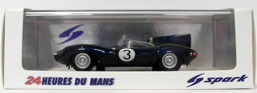 Spark Models 1/43 Scale 43LM57 - Jaguar D #3 Winner LM 1957 - Dk Metallic Blue