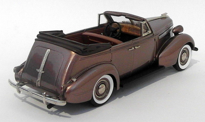 Brooklin 1/43 Scale PC02 - 1937 Pontiac Deluxe 6 4Dr Convertible Sedan - Brown