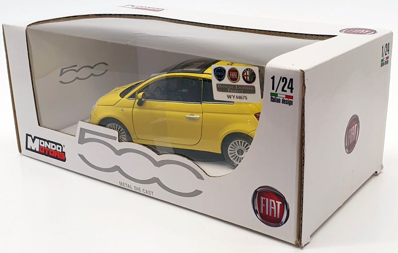 Mondo Motors 1/24 Scale WY44675  - Fiat Nouva 500 - Yellow