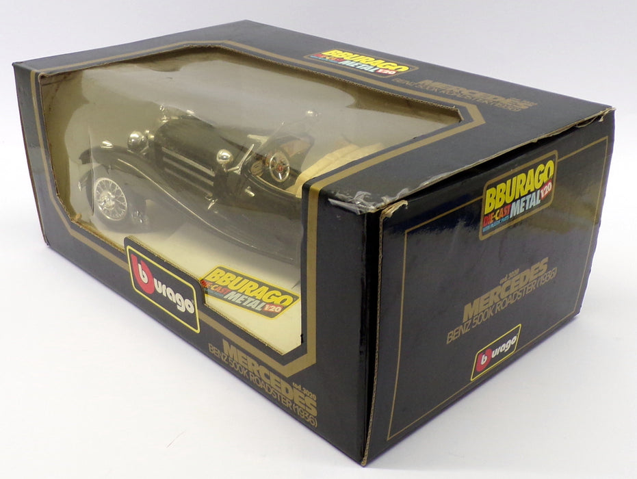 Burago 1/20 Scale Model Car 3020 - 1936 Mercedes Benz 500K Roadster - Black
