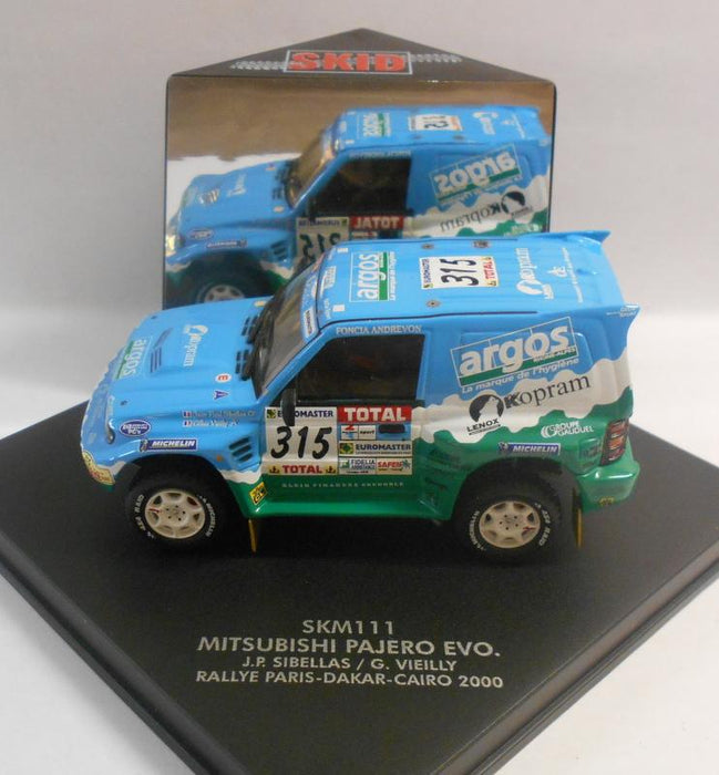 Skid 1/43 Scale Diecast Model SKM111 MITSUBISHI PAJERO EVO JP.SIBELLAS 2000