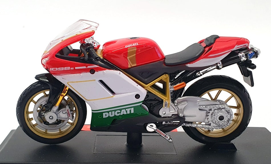 Maisto 1/18 Scale Motorbike 07024 - Ducati 1098 S - Red/White