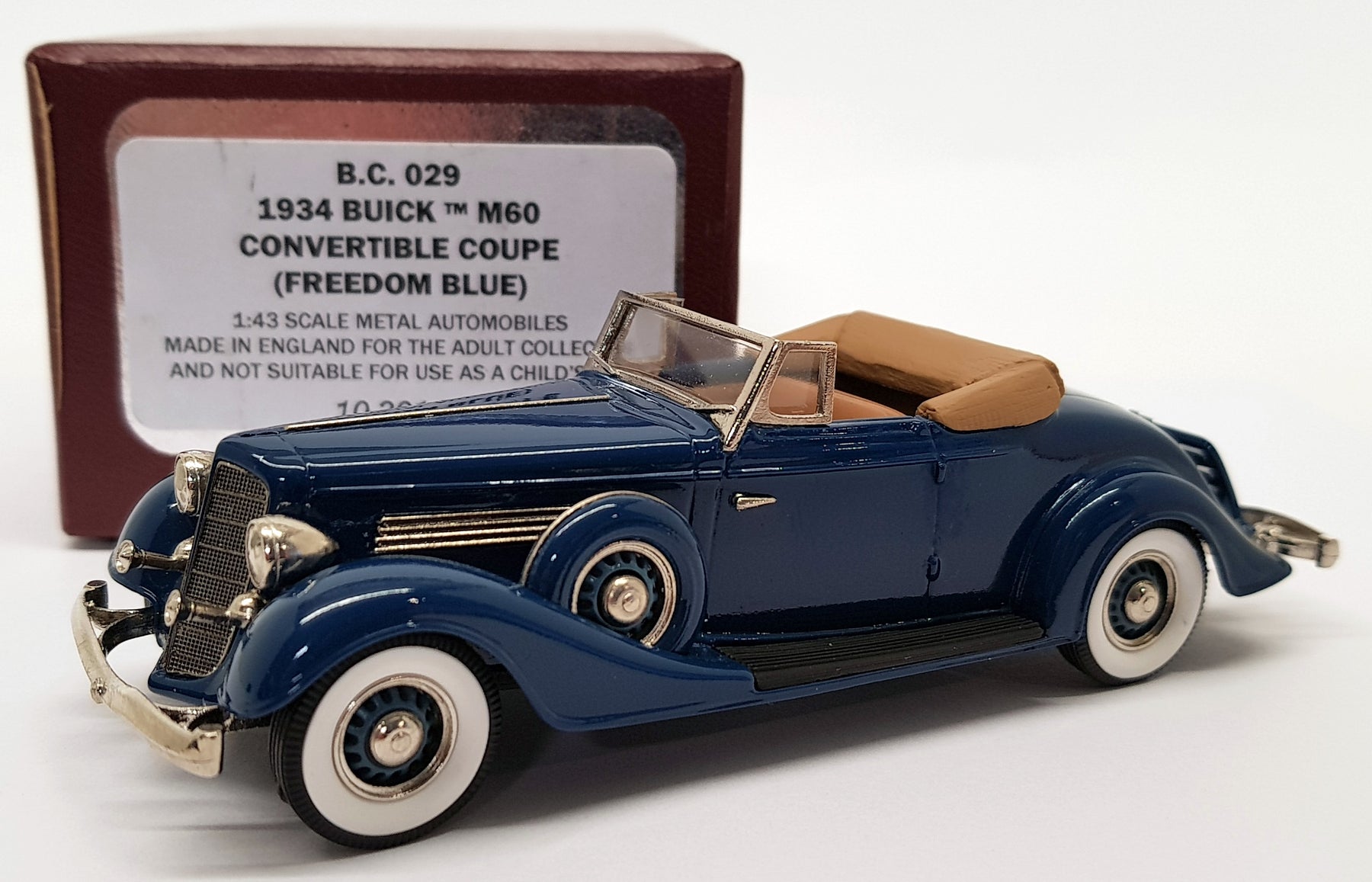 Brooklin Models 1/43 Scale BC029 - 1934 Buick M60 Convertable Coupe Blue