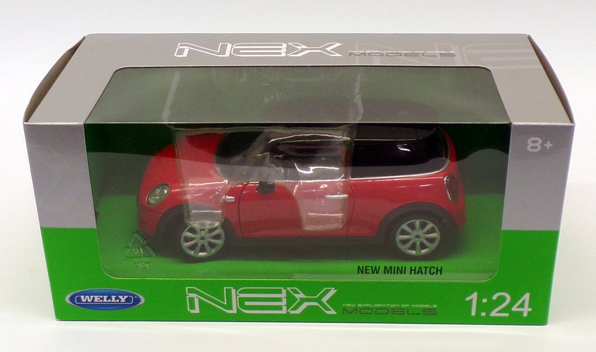 Welly 1/24 Scale Model Car 24058W - New Mini Hatch - Red
