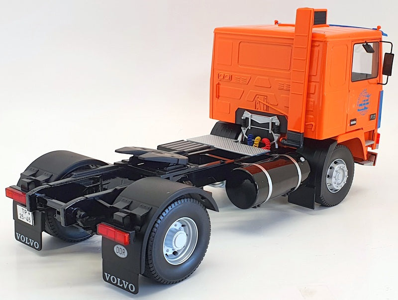KK Scale1/18 Scale Model Truck RK180034 - 1977 Volvo F12 - Orange/Blue