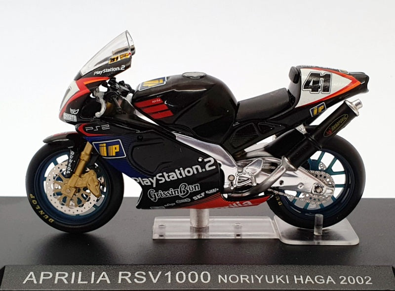 Ixo Models 1/24 Scale IB22 - Aprilia RSV1000 - #41 N.Haga - Black