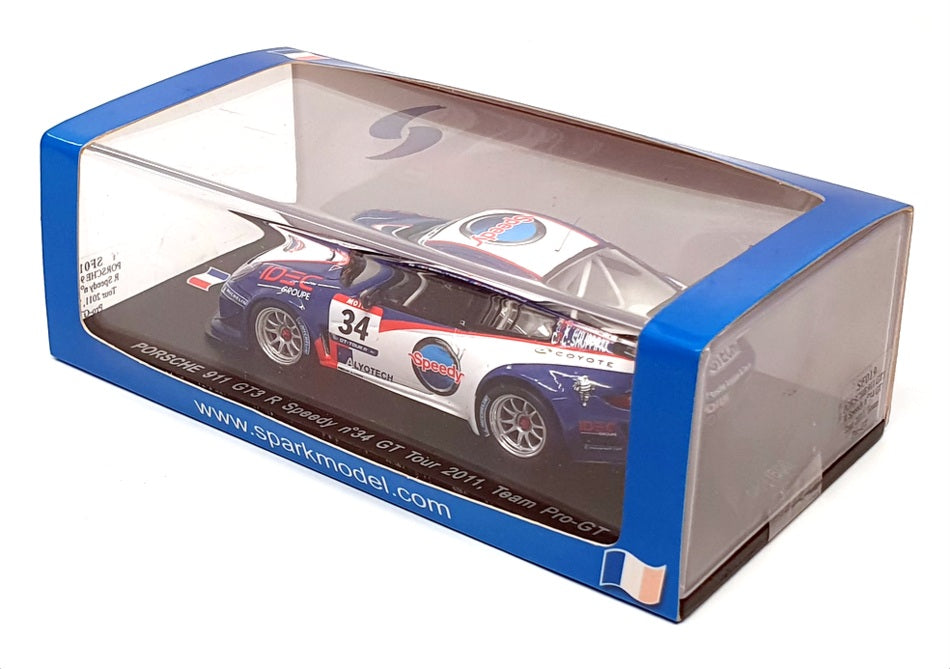 Spark 1/43 Scale SF019 - Porsche 911 GT3 R Speedy #34 GT Tour 2011
