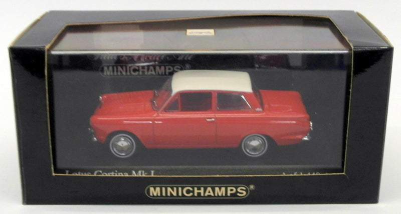 Minichamps 1/43 Scale 400 082002 - 1962 Ford Cortina Mk1 - Red/White Roof