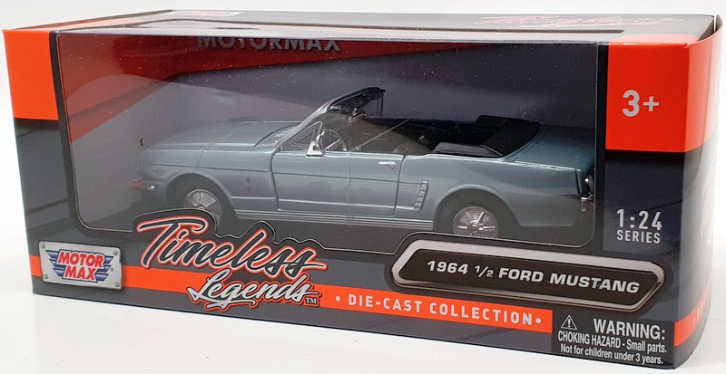 Motor Max 1/24 Scale Model Car 2128 - 1964 1/2 Ford Mustang - Met Blue