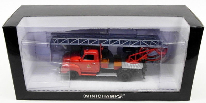Minichamps 1/43 Scale 439 051070 Opel Blitz 1,75t Drehleiter Feuerwehr Sinsheim