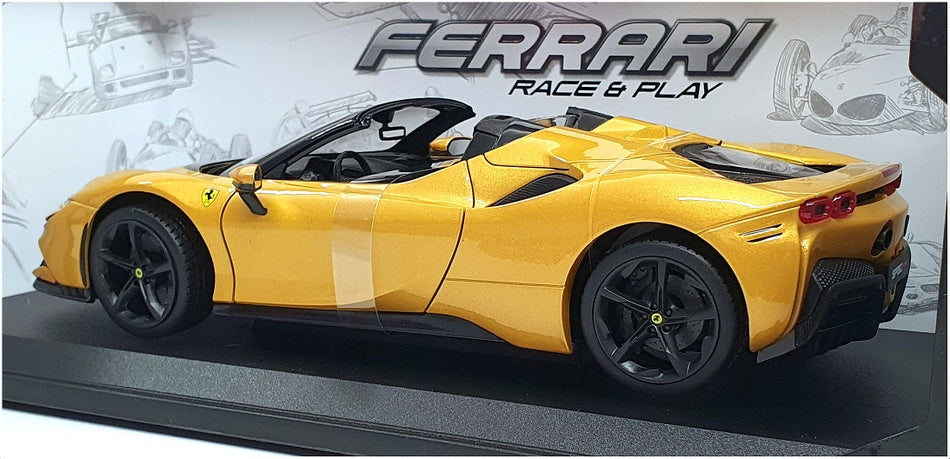 Burago 1/18 Scale Diecast 18-16016 - Ferrari SF90 Spider - Gold