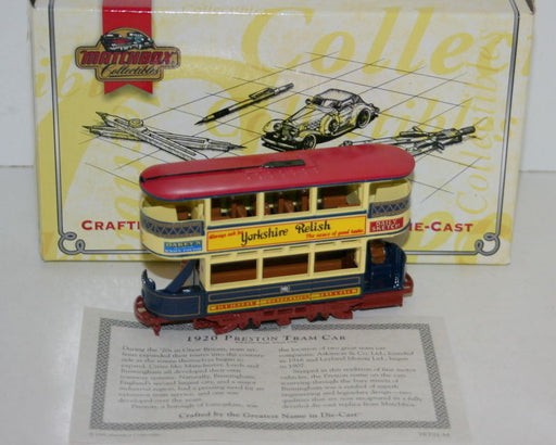 MATCHBOX COLLECTIBLES YET01-M - 1920 PRESTON TRAM CAR - BRIMINGHAM ENGLAND