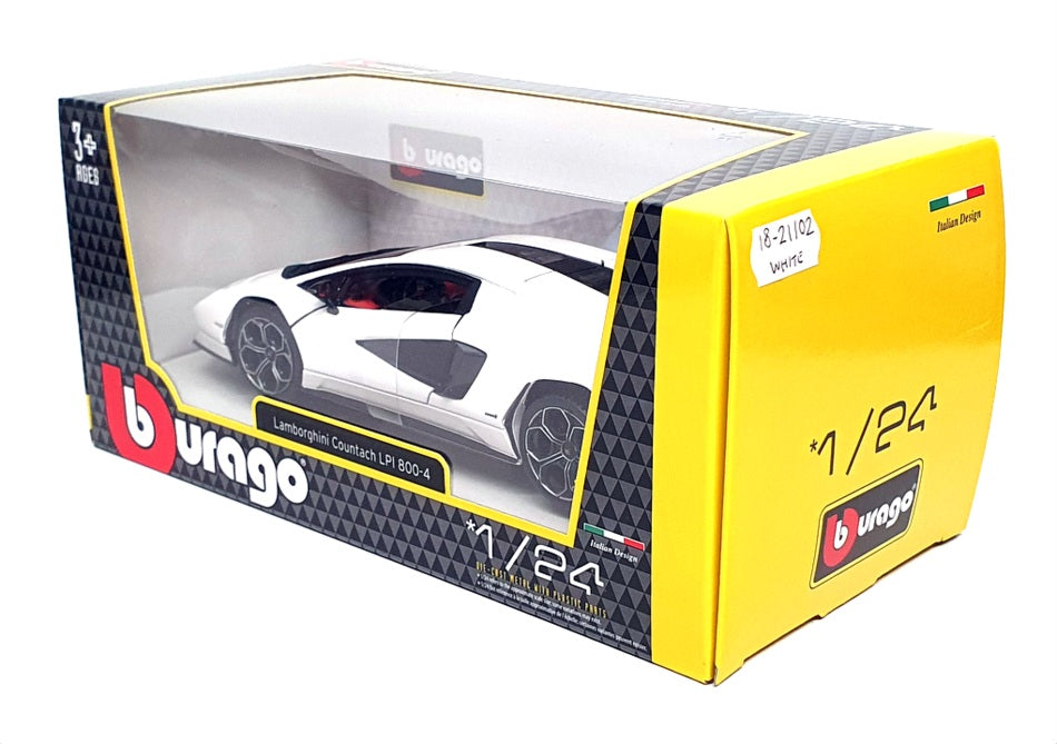 Burago 1/24 Scale 18-21102 - Lamborghini Countach LPI 800-4 - White