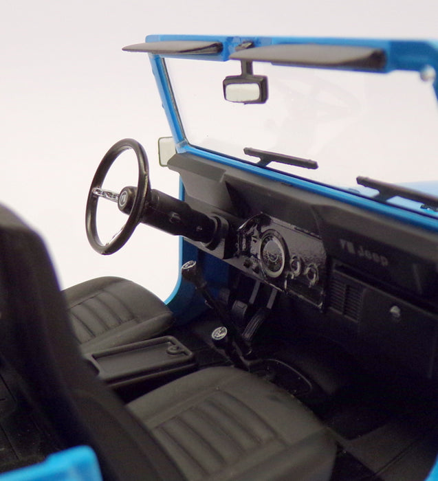 Greenlight 1/18 Scale 19064 - 1977 Jeep CJ-7 Blue - TVs Lost