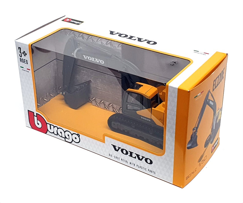 Burago 1/50 Scale 18-32086 -  Volvo EC220E Excavator - Yellow