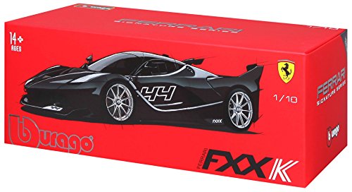 Burago 1/18 Scale Diecast - 18-16907B Ferrari FXX K Black Yellow Model Supercar