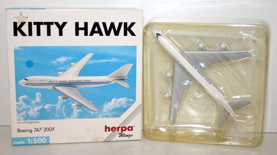 HERPA 1/500 - 502641 BOEING 747-200F - KITTY HAWK INTERNATIONAL