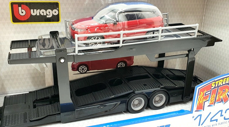 Burago 1/43 Scale #18 31462 - Volvo FH16 Multicar Carrier With Range Rover