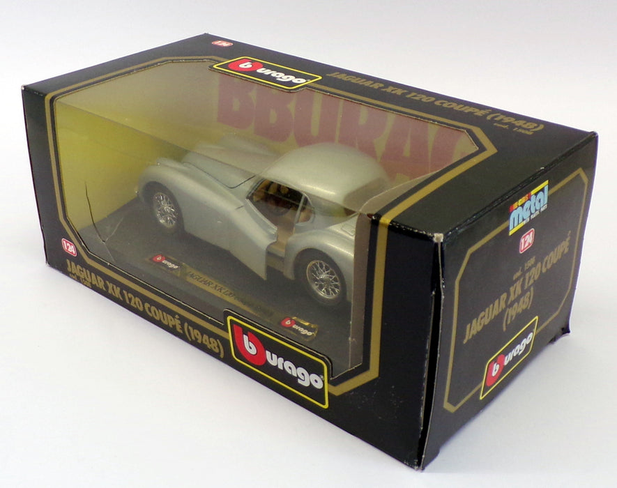 Burago 1/24 Scale Model Car 1508 - 1948 Jaguar XK120 Coupe - Silver