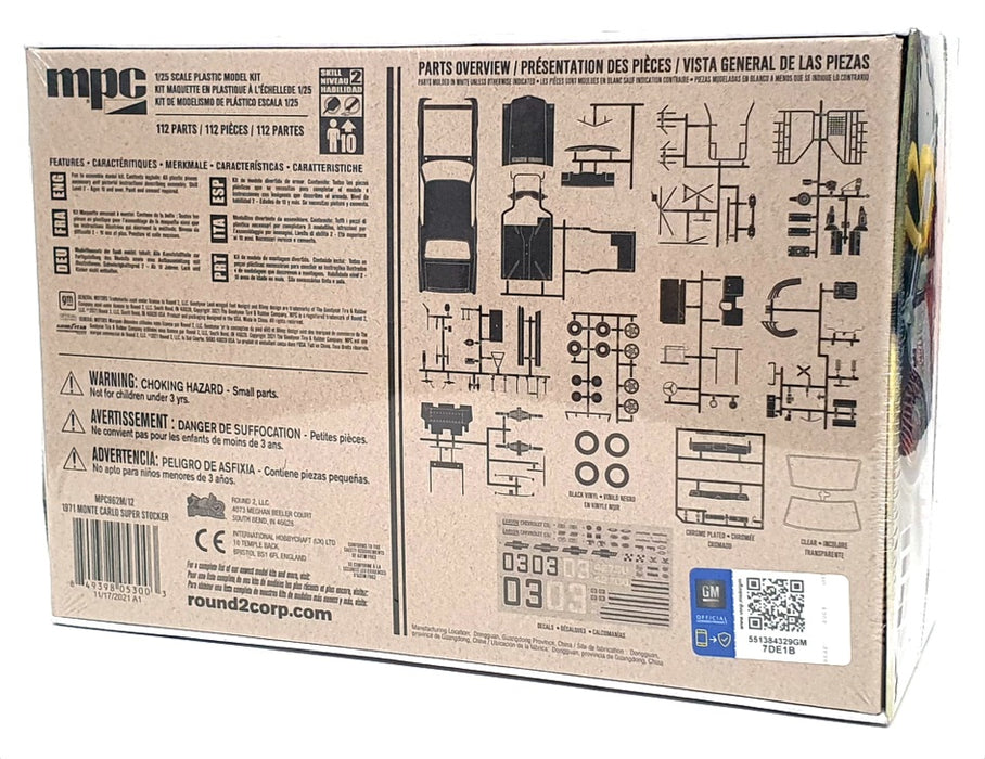 MPC 1/25 Scale MPC962M/12 - 1971 Chevy Monte Carlo Super Stocker