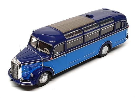 Minichamps 1/43 Scale 439 360011 - 1950 Mercedes Benz O 3500 Bus Lt Blue/Dk Blue