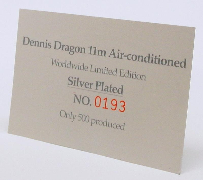 Collector's Model 1/76 Scale Bus DA116 - Dennis Dragon Condor - Silver Plated