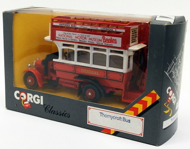 Corgi Diecast Model Bus C858/1 - Thornycroft Bus (Beaulieu) - Red
