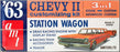 AMT 1/25 Scale Unbuilt Kit AMT1201/12 - 1963 Chevy II Stn Wagon 3 In 1
