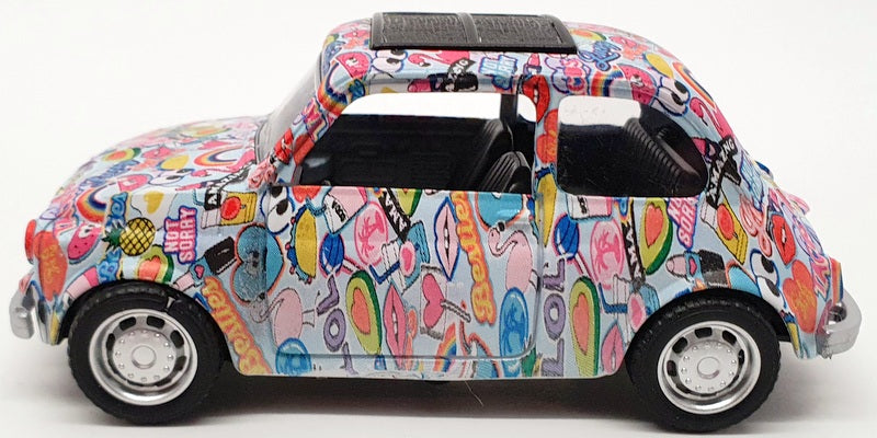 Kandy Toys 11cm Long TY4507 - Wacky Colour Cars Fiat 500 Pull Back And Go