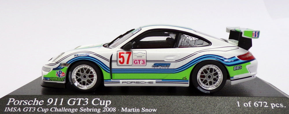 Minichamps 1/43 Scale 400 086757 - Porsche 911 GT3 Cup #57 Martin Snow