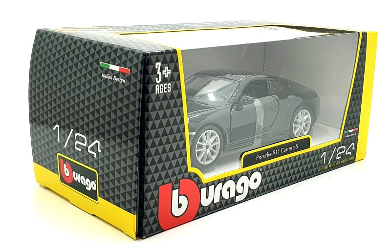 Burago 1/24 Scale Diecast #18-21065 - Porsche 911 Carrera S - Black