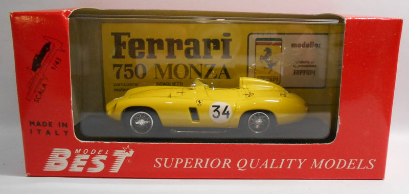 Best 1/43 Scale Metal Model - 9046 FERRARI 750 MONZA SPA 55