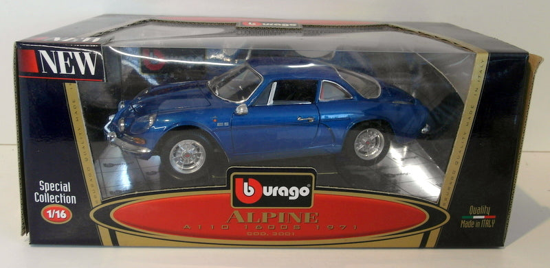 Burago 1/16 Scale Diecast - 3001 Alpine A110 1600S 1971 Blue