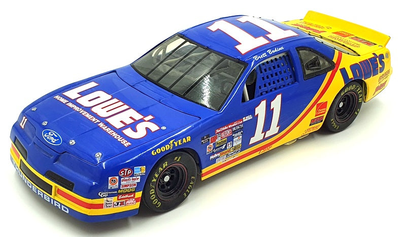 1996 Revell Racing NASCAR #11 Brett Bodine Lowe's Ford Thunderbird Blue Yellow Die Cast Toy Race Car Vehicle - New in Package Sealed