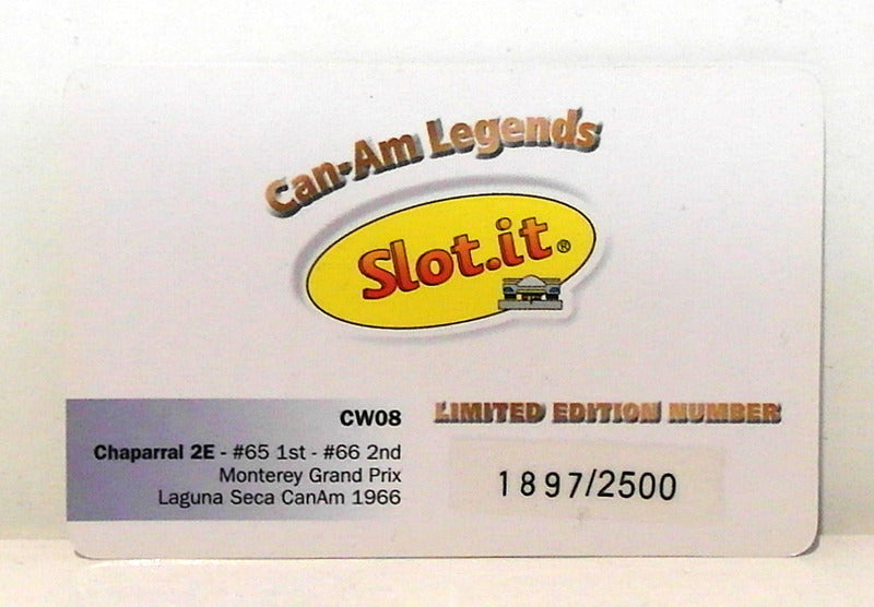 Slot.it 1/32 Scale Slot Cars CW08 Monterey GP Laguna Seca Can-Am 1966 Chaparral