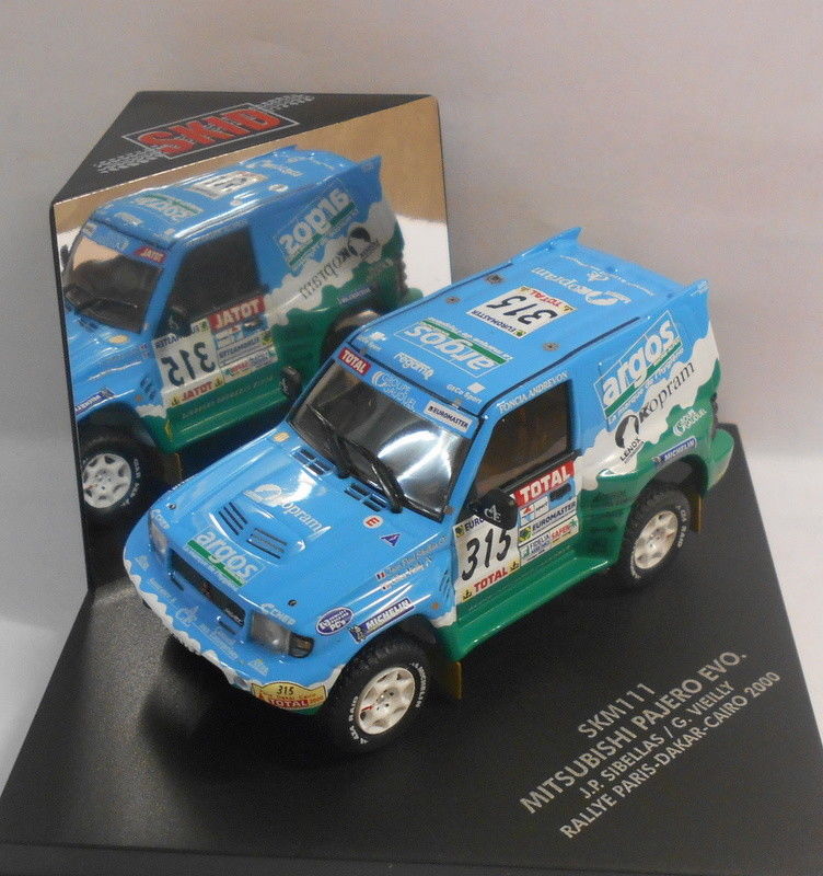 Skid 1/43 Scale Diecast Model SKM111 MITSUBISHI PAJERO EVO JP.SIBELLAS 2000
